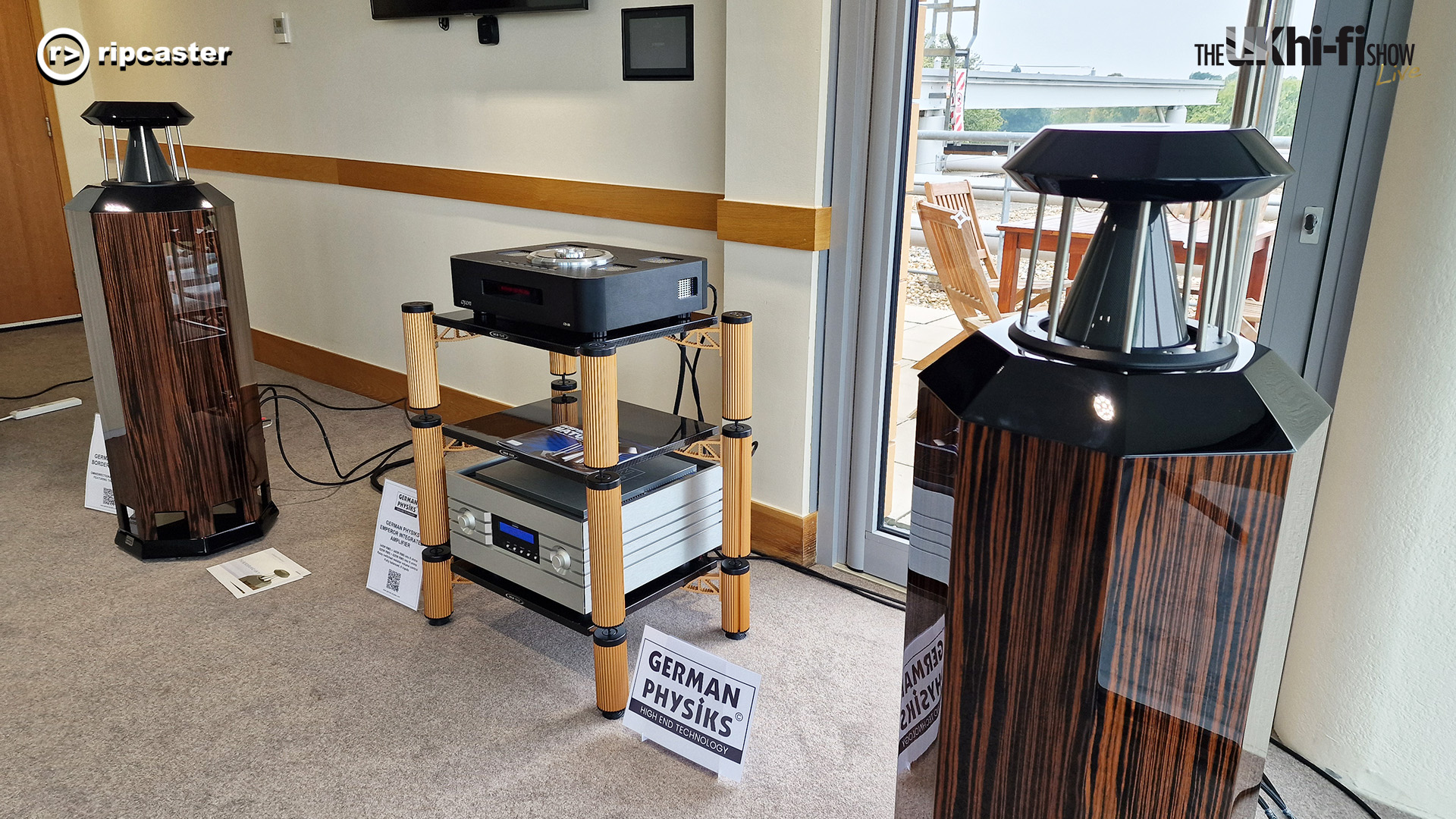 German Physiks.  Two large, floorstanding speakers either side of some HiFi equipment