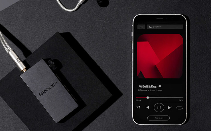 Astell & Kern AK HB1 with an iPhone beside it.