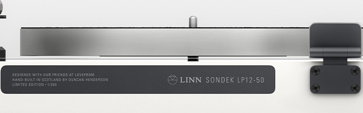 Close-up of the back of the LP12-50 showing the plate saying "limited edition 1/250"
