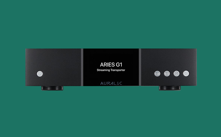 Aries G1 Wireless Streaming Transporter on a green background