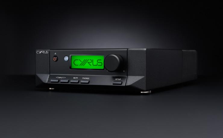 Cyrus Classic Pre-Amplifier on a black background