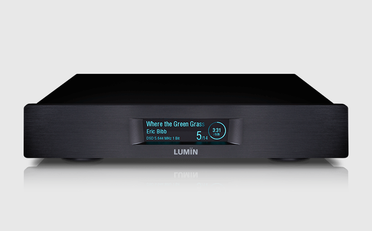 Lumin D2 Network Music Player on a grey background