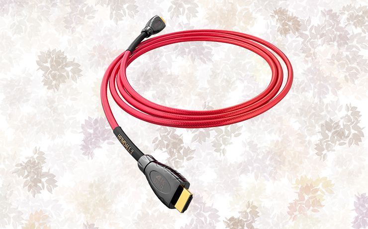 Nordost Heimdall 2 4K UHD Cable on a brown, leafy background