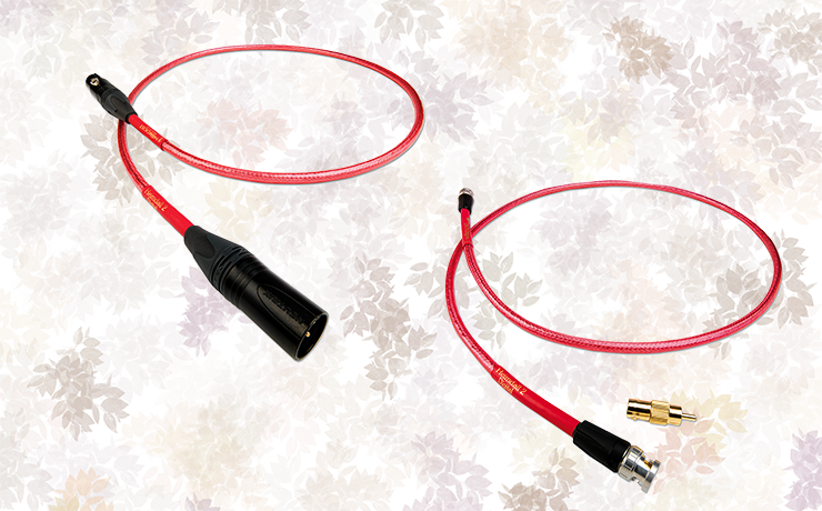 Nordost Heimdall 2 Digital Cables (75ohm and 110ohm) on a brown, leafy background