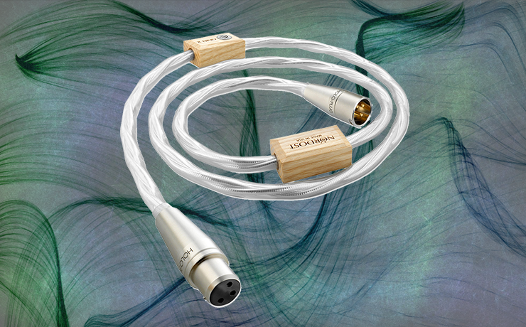 Nordost Odin 2 Digital Cable (110ohm).  Background is grey with thin, wavy green lines