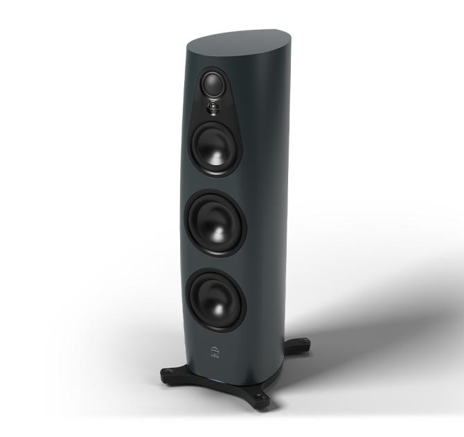 Linn 360 speakers in Triton with a black trim