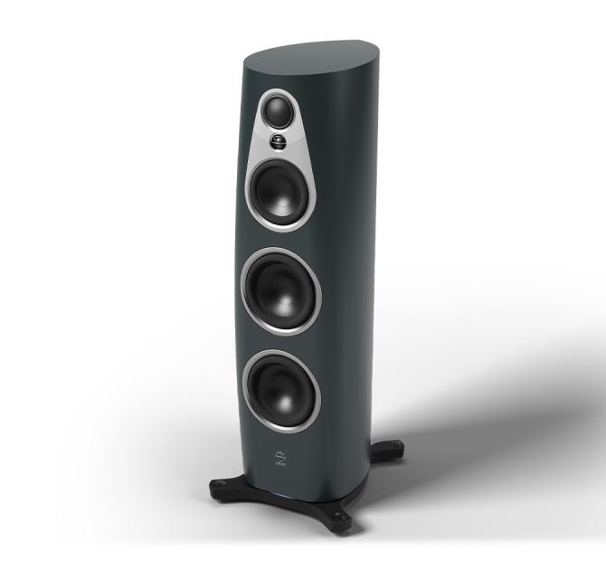 Linn 360 speakers in Triton with a silver trim