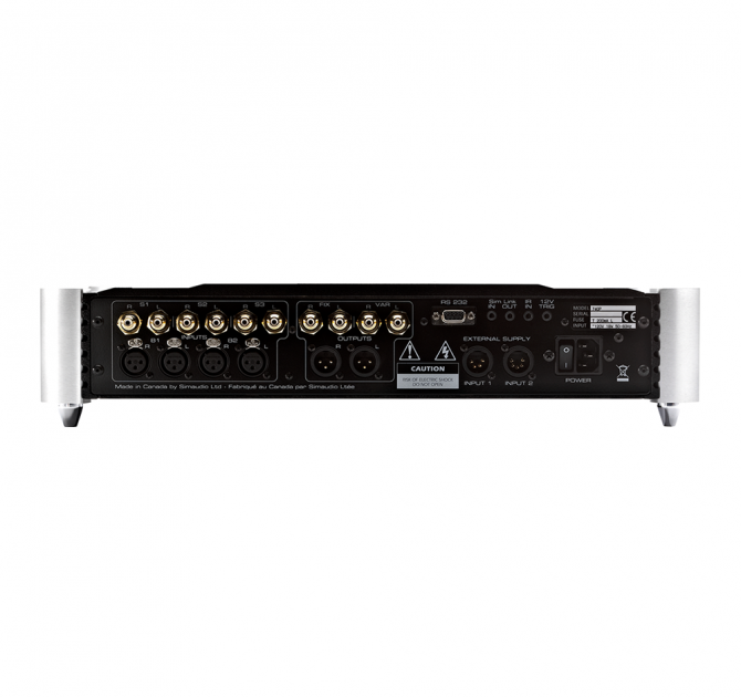 Moon 740P Single Chassis Reference Balanced Preamplifier rear view.