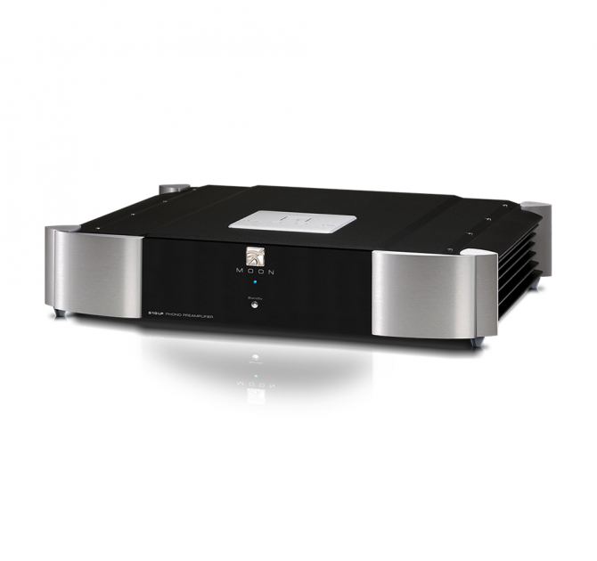 Moon 810LP Phono Preamplifier in black and silver.