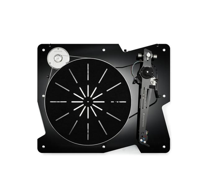 Vertere DG-X Turntable in black viewed from above