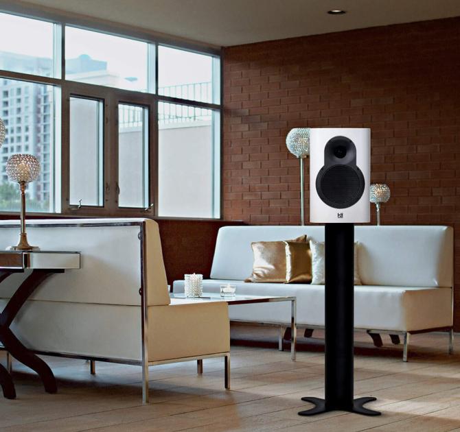 Kii Seven Speaker on a stand in a living space