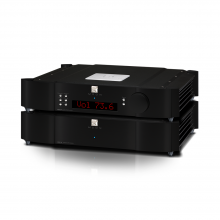 MOON 850P Dual Chassis Reference Balanced Preamplifier front, top and side view.
