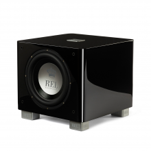 REL T/9x Sub-woofer in black, front, side and top view