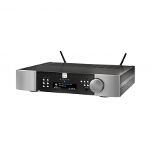 Moon 390 Preamplifier Network Player DAC in black and silver.