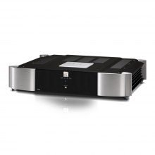 Moon 760A Dual Mono Power Amplifier in black and silver.