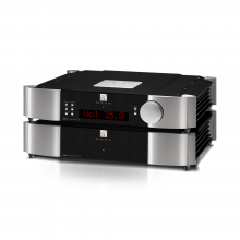 Moon 850P Dual Chassis Reference Balanced Preamplifier in black and silver.