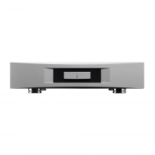 Linn Akurate 3200 in silver, front view.