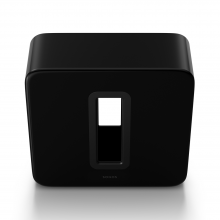 SONOS Sub in black front and top view