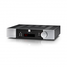 Moon 340i X Stereo Integrated Amplifier in black and silver.