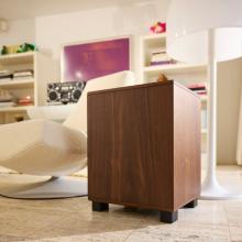 REL Classic 99 Subwoofer on a tiled floor in a living space