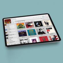 iPad showing a music playing app
