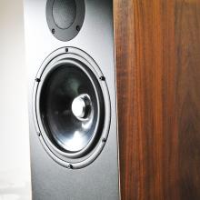 A close up of the Kudos Titan 707 speaker we have in our showroom.