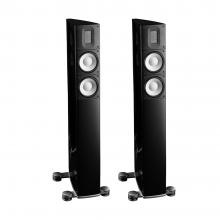 Raidho Acoustics X2/XT2 Speakers.  these are tall black speakers